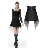 Punk rock cross spider net mini skirt