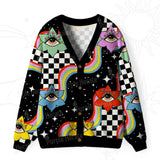 Purplehecate Enchanted Eye Blossom Ugly Cardigan Sweaters