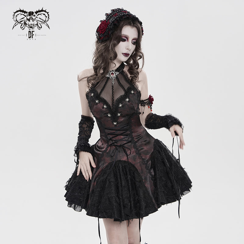 Jacquard Rose Pattern Woven Gothic Lolita Dress