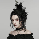 Women's Gothic Feather Ribbon Hat