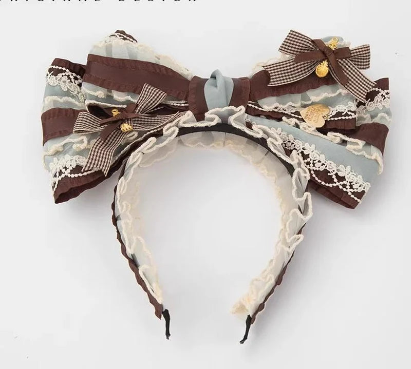 Mint Chocolate Puff - Lolita Cake Inspired Mini Top Hat, Large Bow KC
