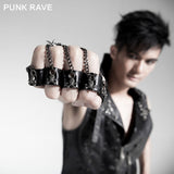 Fashion black Metal Removable Finger Gloves With Ring Accessories