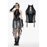 Punk Mesh Panel Knit Top