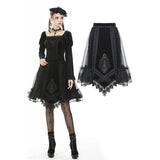 Gothic lolita velvet mesh splicing short skirt