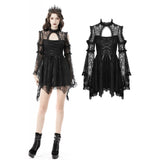 Gothic sexy bell sleeves mini dress