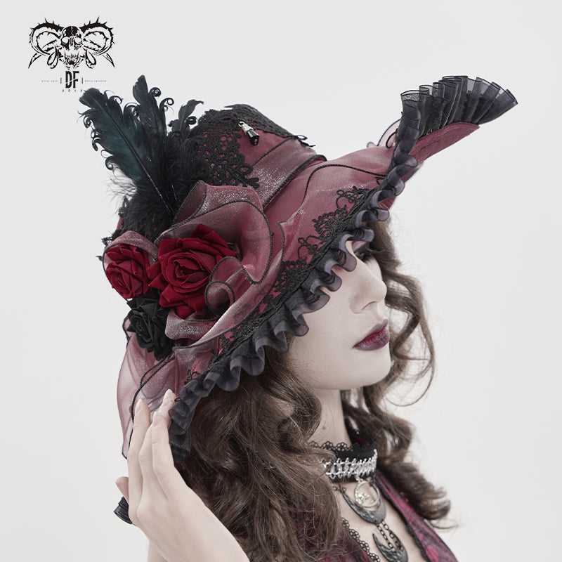 Glossy Organza Foldable Large Rose Hat
