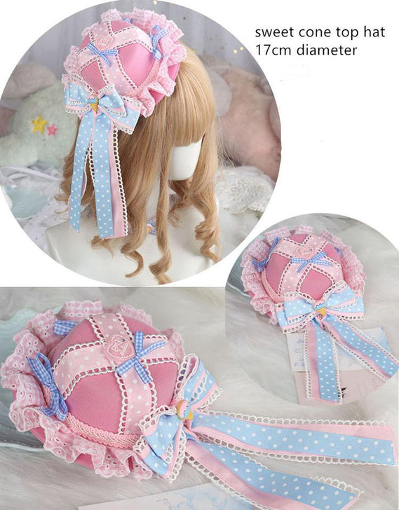 Pink and Blue Sweet Lolita Bow Headwear