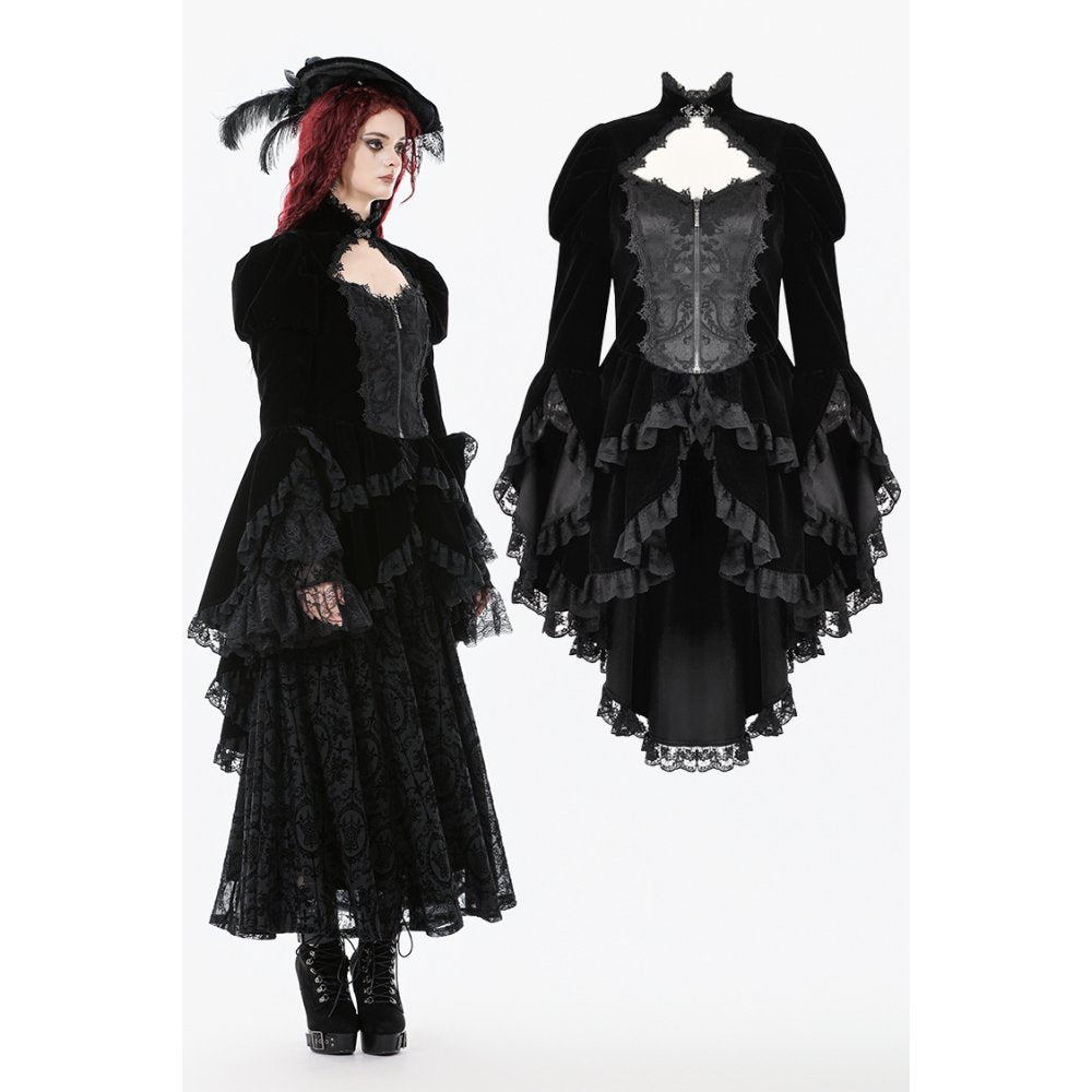 Thorn Oath Gothic Tiered Hem High Low Jacket