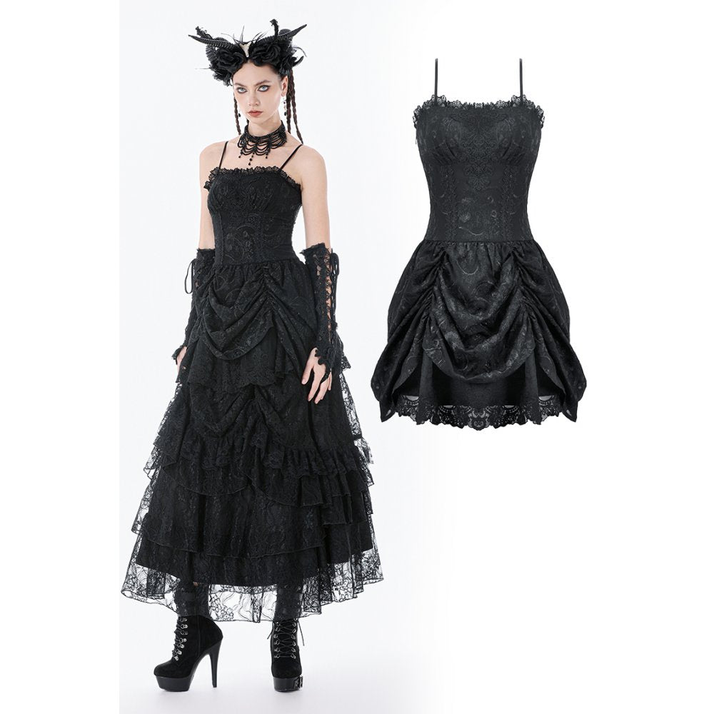 Dark Doll Embroidered Peplum Court Dress