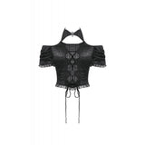 Gothic magic lace-up sexy tops