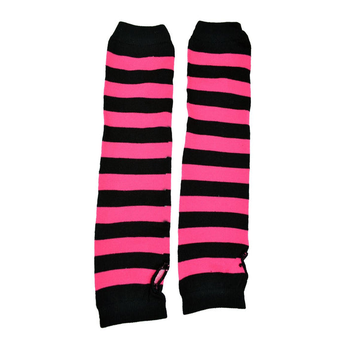 STRIPE ARMWARMERS - BLACK/PINK