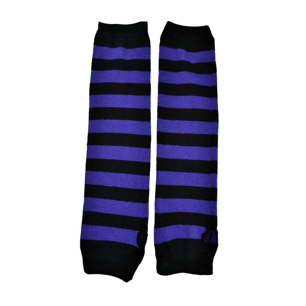 STRIPE ARMWARMERS - BLACK/PURPLE