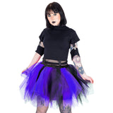 Caelia Tutu Fluffy Tutu Skirt- Blk\PURPLE