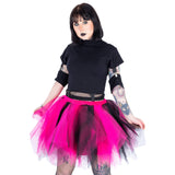 Caelia Tutu Fluffy Tutu Skirt-BLACK/PINK