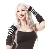 STRIPE STRAP ARMWARMERS - BLACK/WHITE