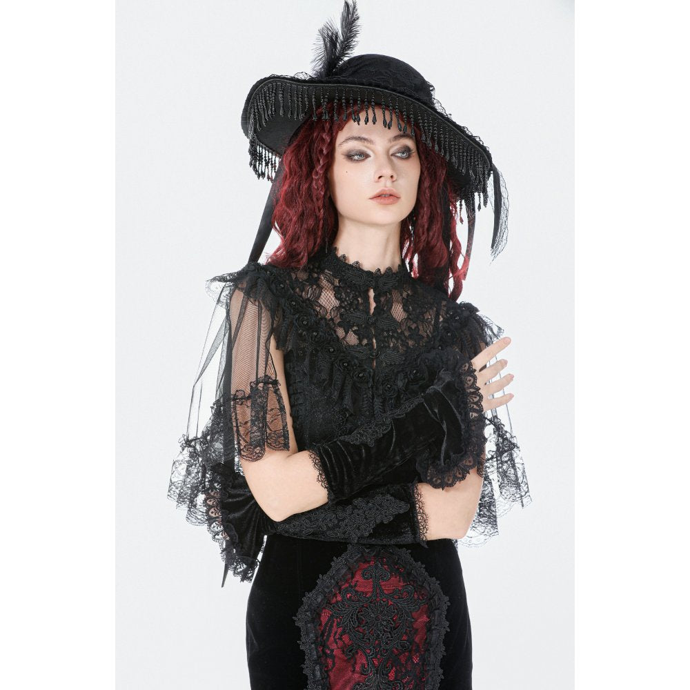 Vintage Lace Feather Mini Hat