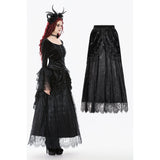 Gothic Court Floral Tassel Maxi Skirt