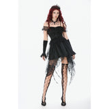 Baroque Lace-Tiered Off-Shoulder Dress
