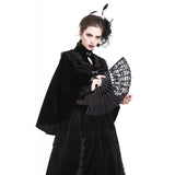 Gothic black lace fan