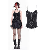 Punk Cami Top with Metal Lacing and Rivet Details