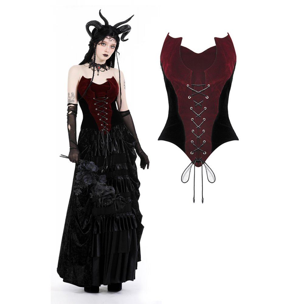 Gothic scarlet bats corset