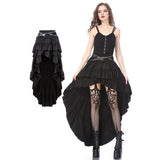 Punk rivet high-low skirt