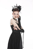 Gothic velvet lace up gloves