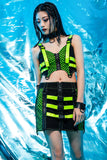 Future Girl Reflective Diamond Grid Vest- Green