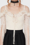 Breathless Lace Bardot Top [IVORY]