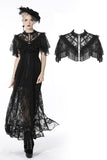 Gothic ruffle trim lace cape