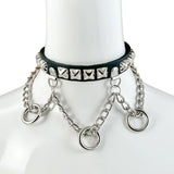 LEATHER STUDDED CHAIN 3/4