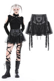 Punk rebel PU mesh mini skirt