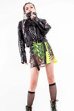 Pool party PU Transparent snake pattern irregular Lace Up skirt