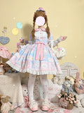 Sweet Bunny Bear - Sweet Lolita Dress Long Sleeve Blue