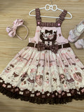 Kawaii Lolita Salopette Summer Cat Print Dress