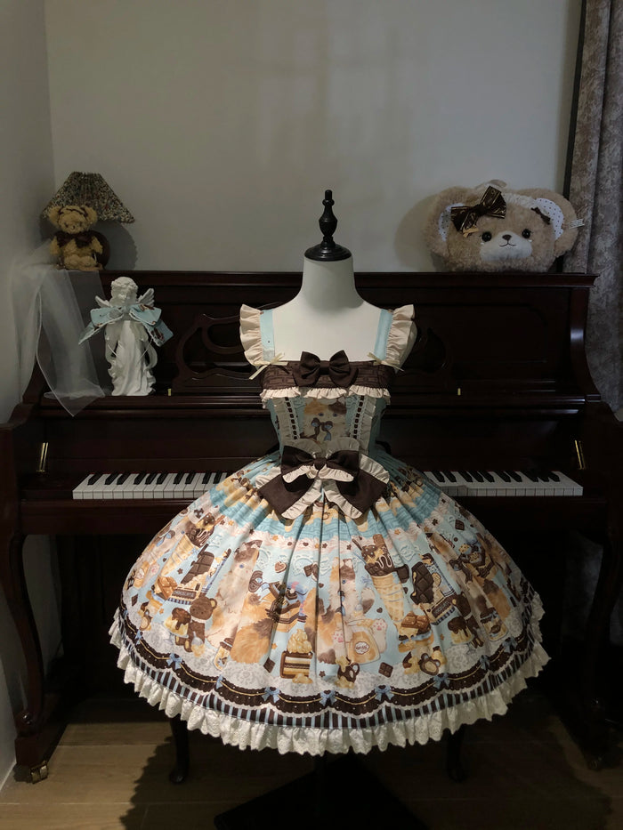 Honey Chocolate - Printed Kawaii Lolita JSK Dress