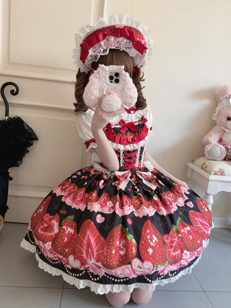 Sweet Lolita JSK Strawberry Printed Dress