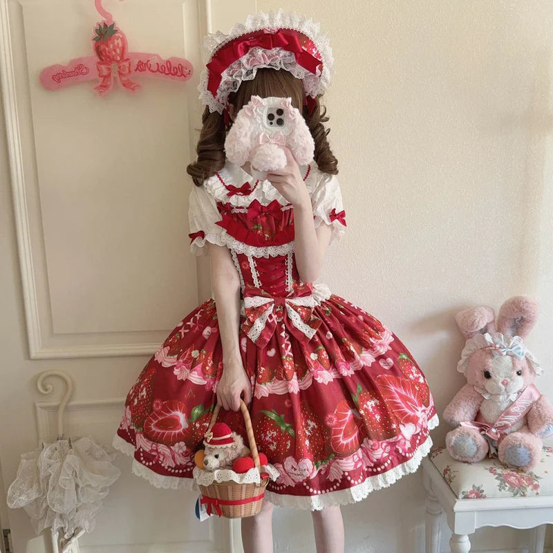 Sweet Lolita JSK Strawberry Printed Dress