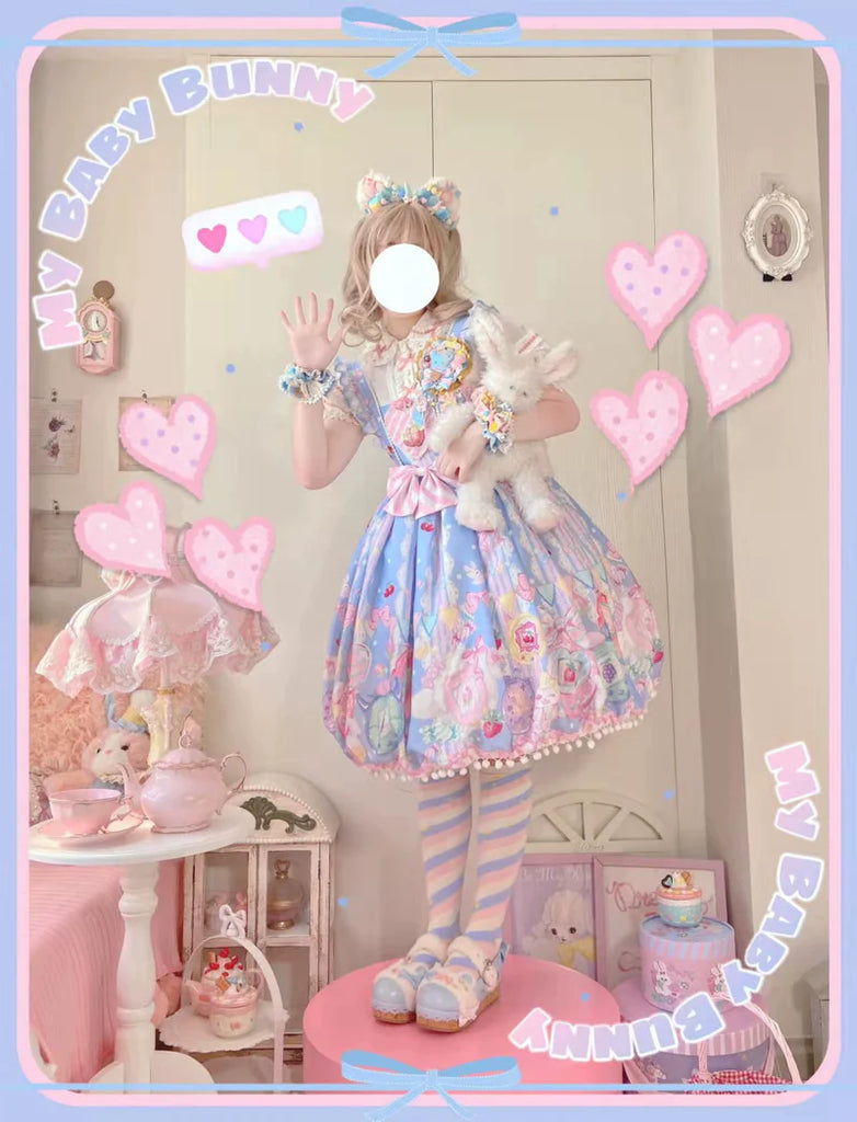 Sweet Lolita Dress Long Sleeve Winter Lolita Pink