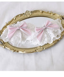 Sweet Lolita Handmade Lace Bows Cuffs