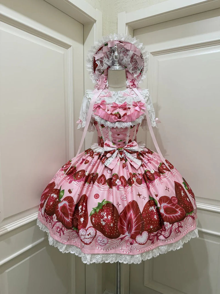 Sweet Lolita JSK Strawberry Printed Dress