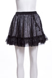 Lori girl lined reflective puff skirt -BLACK