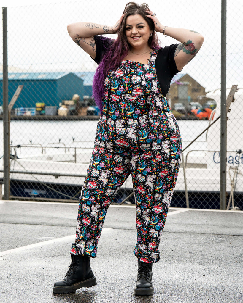 Rebel Romance PRIDE Tattoo Stretch Dungarees 🏳️‍🌈