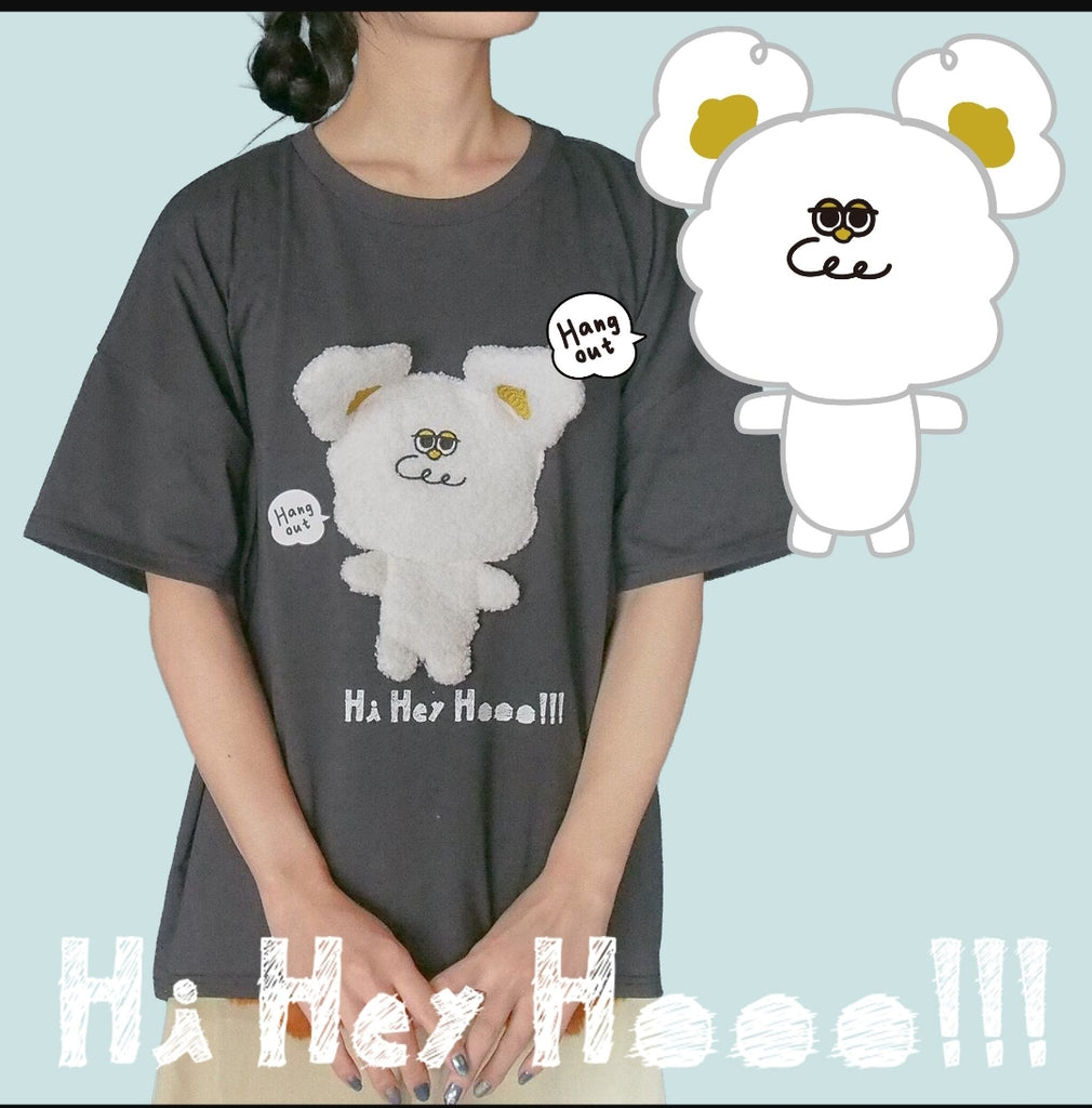 Fluffy Hooo 3D embroidered T-shirt