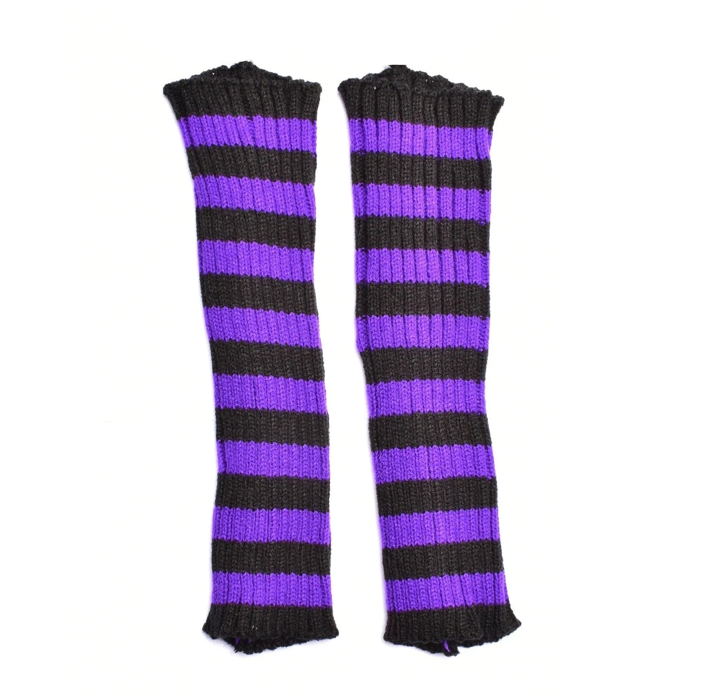 TILLY ARMWARMERS - PURPLE STRIPE