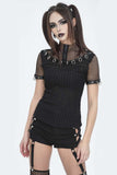 Devil Fashion - Fishnet Shirt with Rings