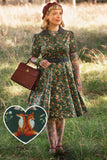 Penelope Dark Green Woodland Shirt Dress