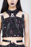 Punk ripped buckle statement vest