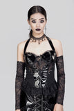 Gothic lace shiny leather vest