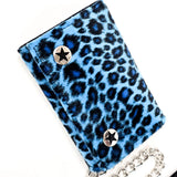 WF-LEO HANDMADE FUZZY LEOPARD WALLET GEUINE LEATHER INSIDE